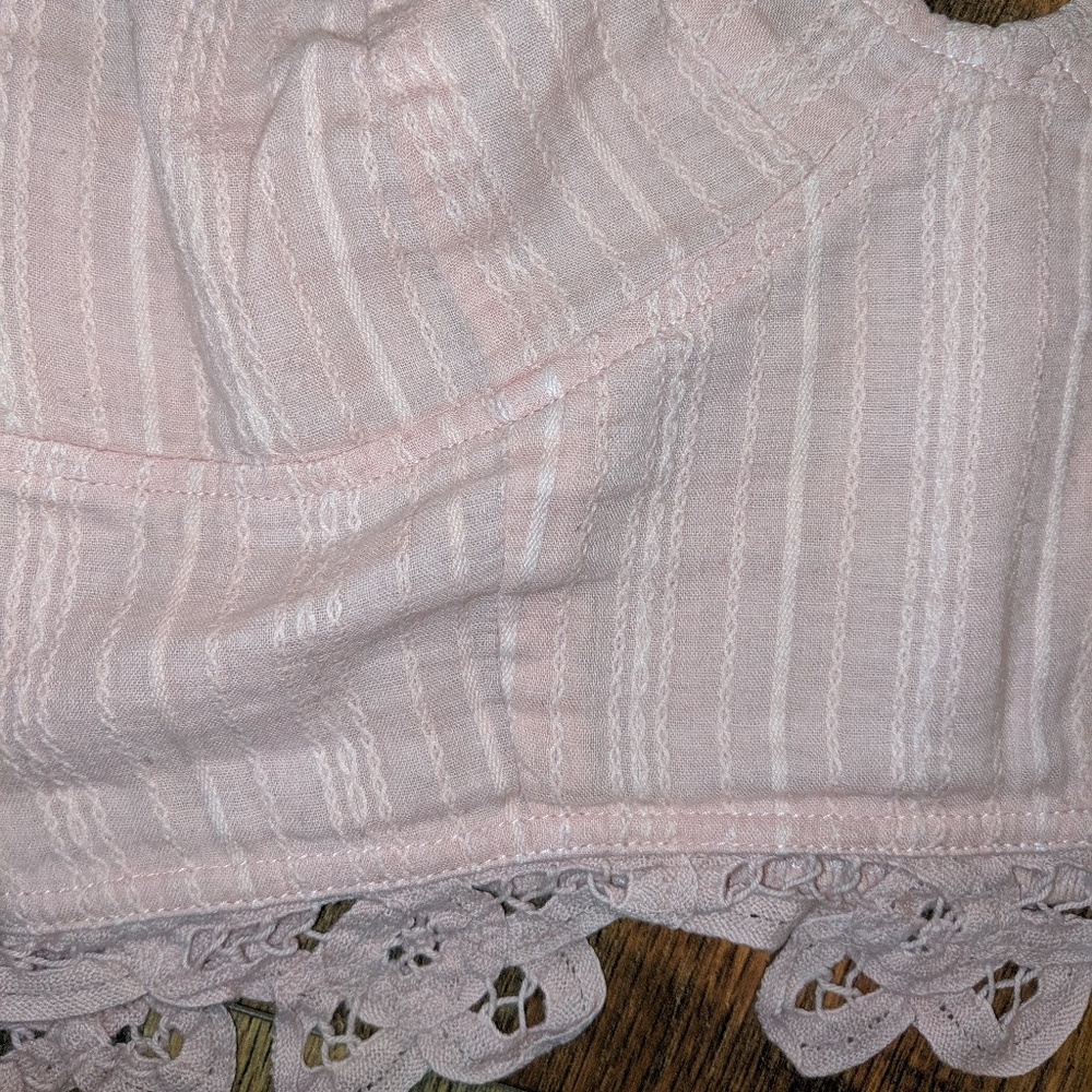 FREE PEOPLE ONE (CORAL) BATTENBURG LACE BRALLETE - Picture 5 of 8